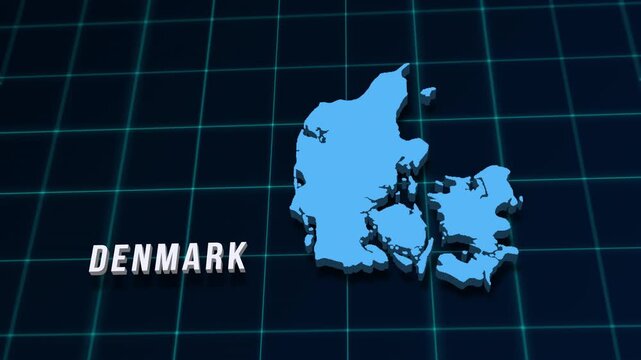 Norway Scandinavia digital geographic map 3d render video on coordinates grid. Northern European country geographic background 4K animation