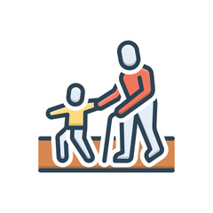 Color illustration icon for help