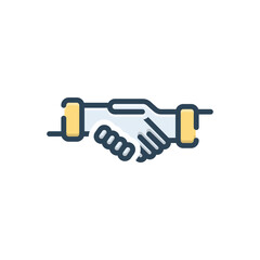 Color illustration icon for helping hand