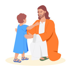 An illustration of jesus child in flat style 

