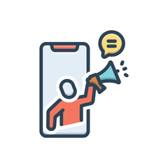 Color illustration icon for marketing