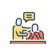 Color illustration icon for persuasion