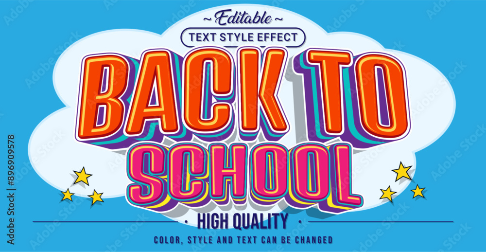 Poster Editable text style effect - Back To School text style theme.