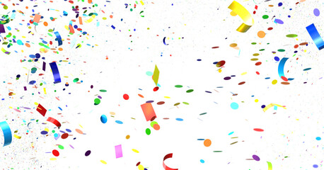  Multicolored confetti on white