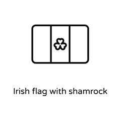 Irish flag with shamrock vector icon