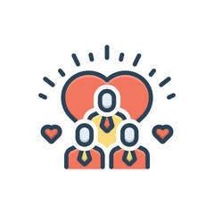 Color illustration icon for community