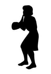 Vector drawing. Young boy playing music