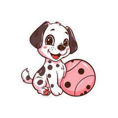Fototapeta premium Dalmatian dog icon png transparent