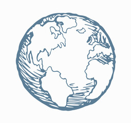 Vector drawing. Earth planet icon