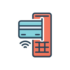 Color illustration icon for key card