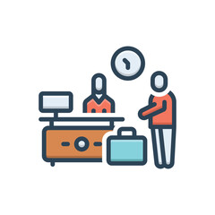 Color illustration icon for check in