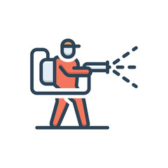 Color illustration icon for disinfection