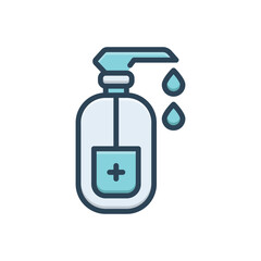 Color illustration icon for hydroalcoholic gel