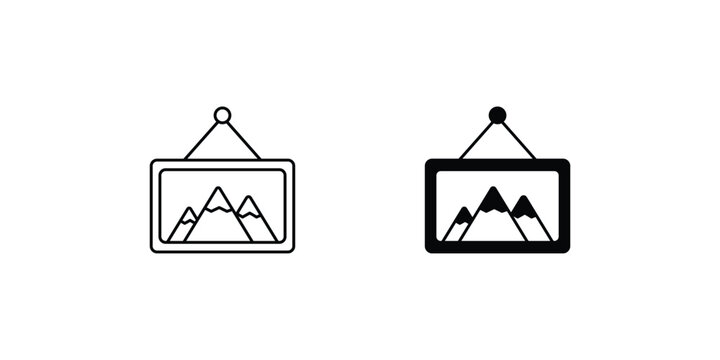 photo frame set icon with white background vector stock illustration