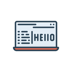 Color illustration icon for programming