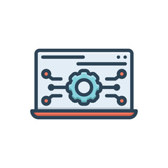 Color illustration icon for api
