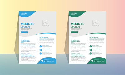 Obraz premium Medical Flyer Template, Healthcare Medical Flyer