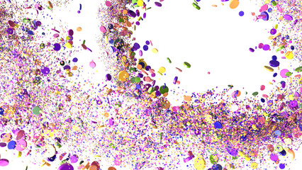 silver confetti explosion festive background