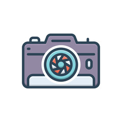 Color illustration icon for camera