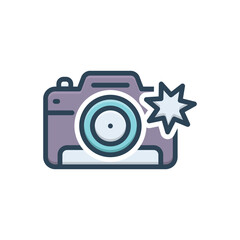 Color illustration icon for camera flash
