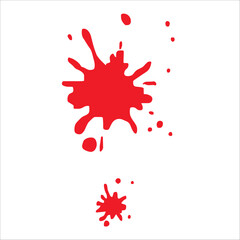 Paint red pigment spray splash stain illustration spots