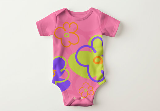 Apparel Flatlay Baby Romper Mockup With Generative AI