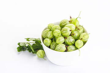 Sweet ripe gooseberries in the bowl