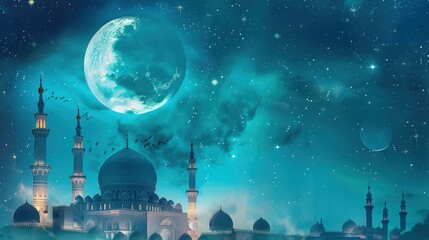 Obraz premium Eid al-Fitr moon sighting marks the beginning of celebrations. Describe your experience of spotting the Eid al-Fitr moon. What significance does this event hold for you
