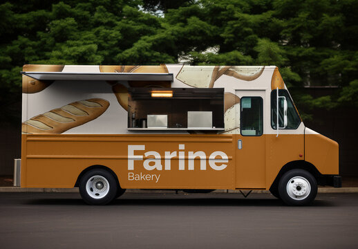Food Truck Mockup With Generative AI