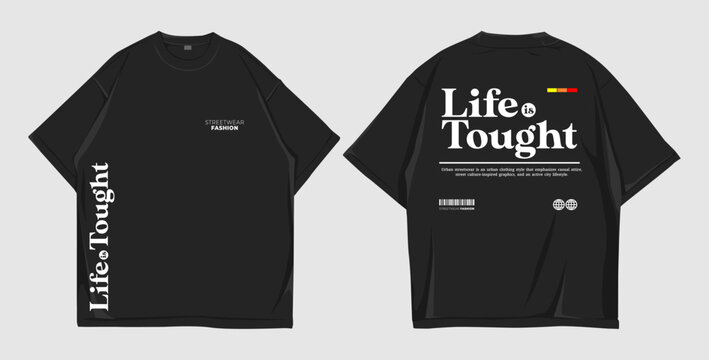 Design street wear, mockup t shirt oversize front and back
