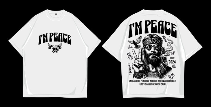 Design street wear, mockup t shirt oversize front and back