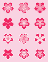 Sakura Vectors Set