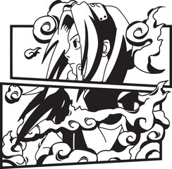 illustration of a zebra pattern in anime