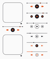 Box and Play Bar Vectors Set
