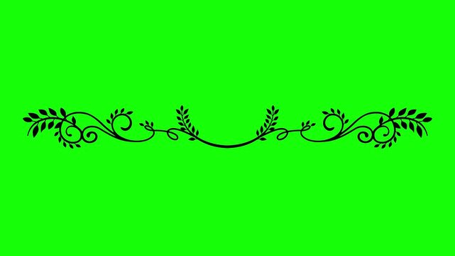 Decorative vintage border 4K animation (green background for chroma key )