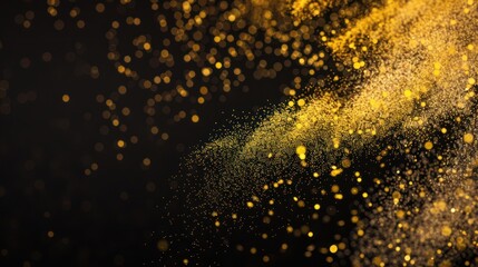 Elegant Golden Particle Swirl on Dark Background