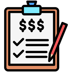 Budget Planning lineal multi color icon, use for modern concept, UI or UX kit, web and app development