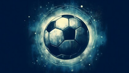 Fototapeta premium Soccer ball on blue background