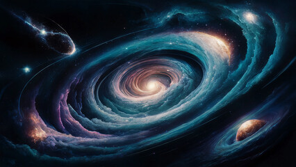 Cosmic and Space | blue spiral galaxy