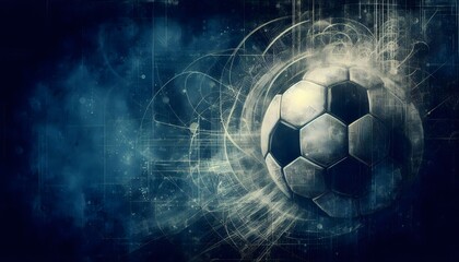 Fototapeta premium Soccer ball on blue background