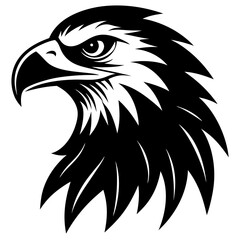 Eagle head silhouette vector illustration