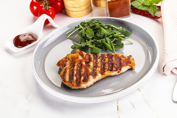 Delicous grilled pork meat steak
