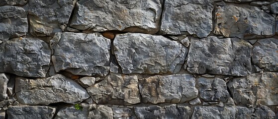 Panoramic close-up, high detail scan of aged stone texture, Generative AI