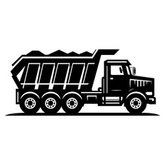 Dump Truck Silhouette Vector Illustration Template