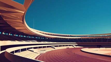 Obraz premium sports stadium landscape, stadium, world cup poster, energy, happy, festival, sports, olympic, competition 