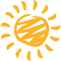 Hand Drawn Sun Crayon