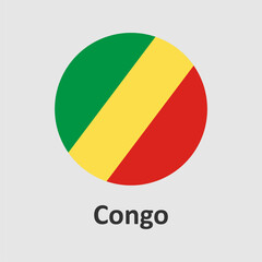 Congo flag design vector illustration on a gray background for graphic and web design.