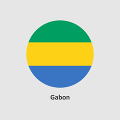 Gabon flag design vector illustration on a gray background for graphic and web design.