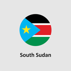 South Sudan flag design vector illustration on a gray background for graphic and web design.