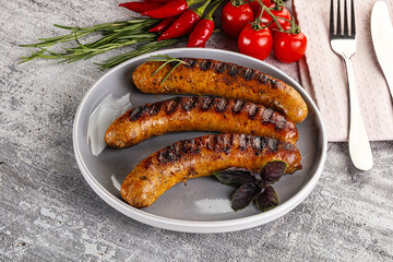 Grilled meat sausages with spices